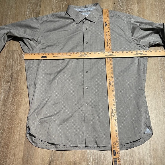 Joseph Abboud Non Iron Classic Fit Men's Grey Micro Dot Button Down Shirt XL EUC - Picture 4 of 7